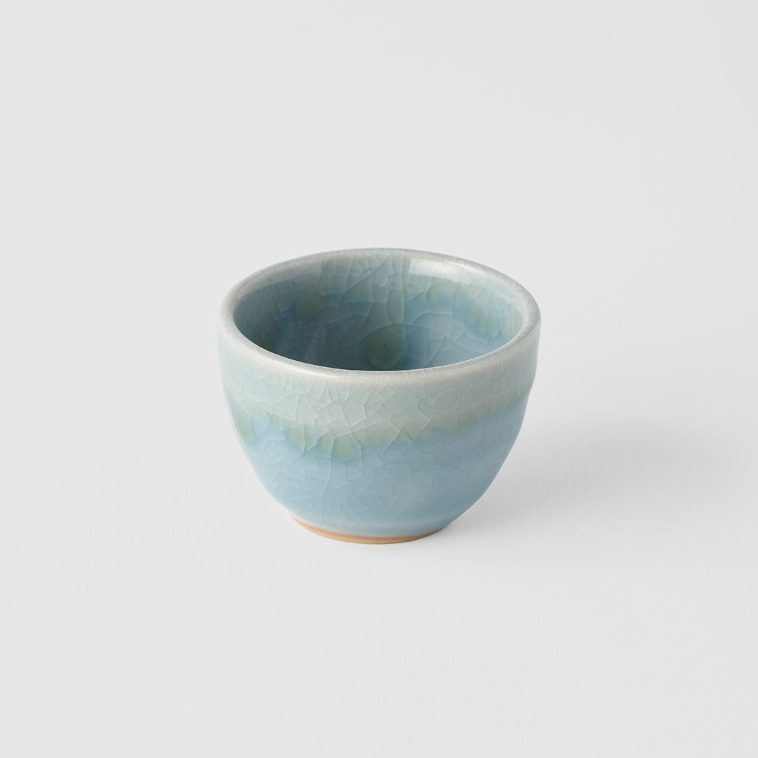 Sake Cup 30ml Crazed Blue Glaze