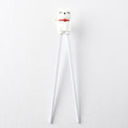 Maneki Trainer Chopsticks Lucky Cat in White