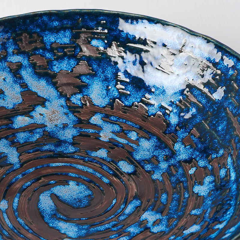 Pasta Bowl 24cm Copper Swirl Glaze