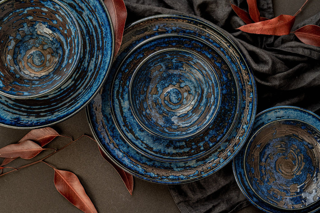 Pasta Bowl 24cm Copper Swirl Glaze