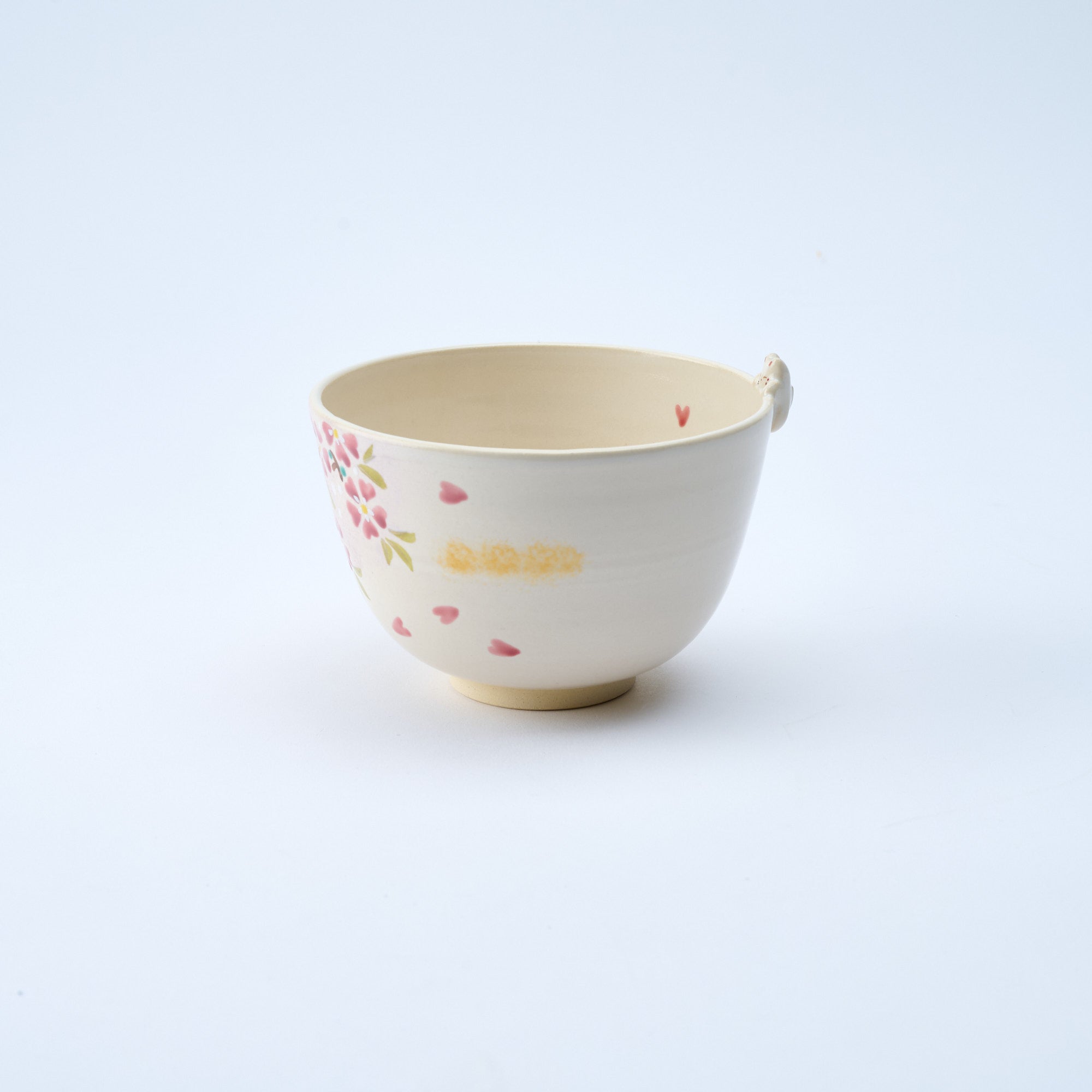 Sakura and Peeking Cat Matcha Bowl
