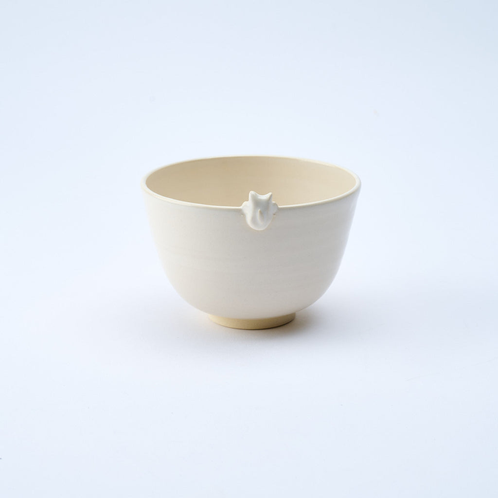 Sakura and Peeking Cat Matcha Bowl