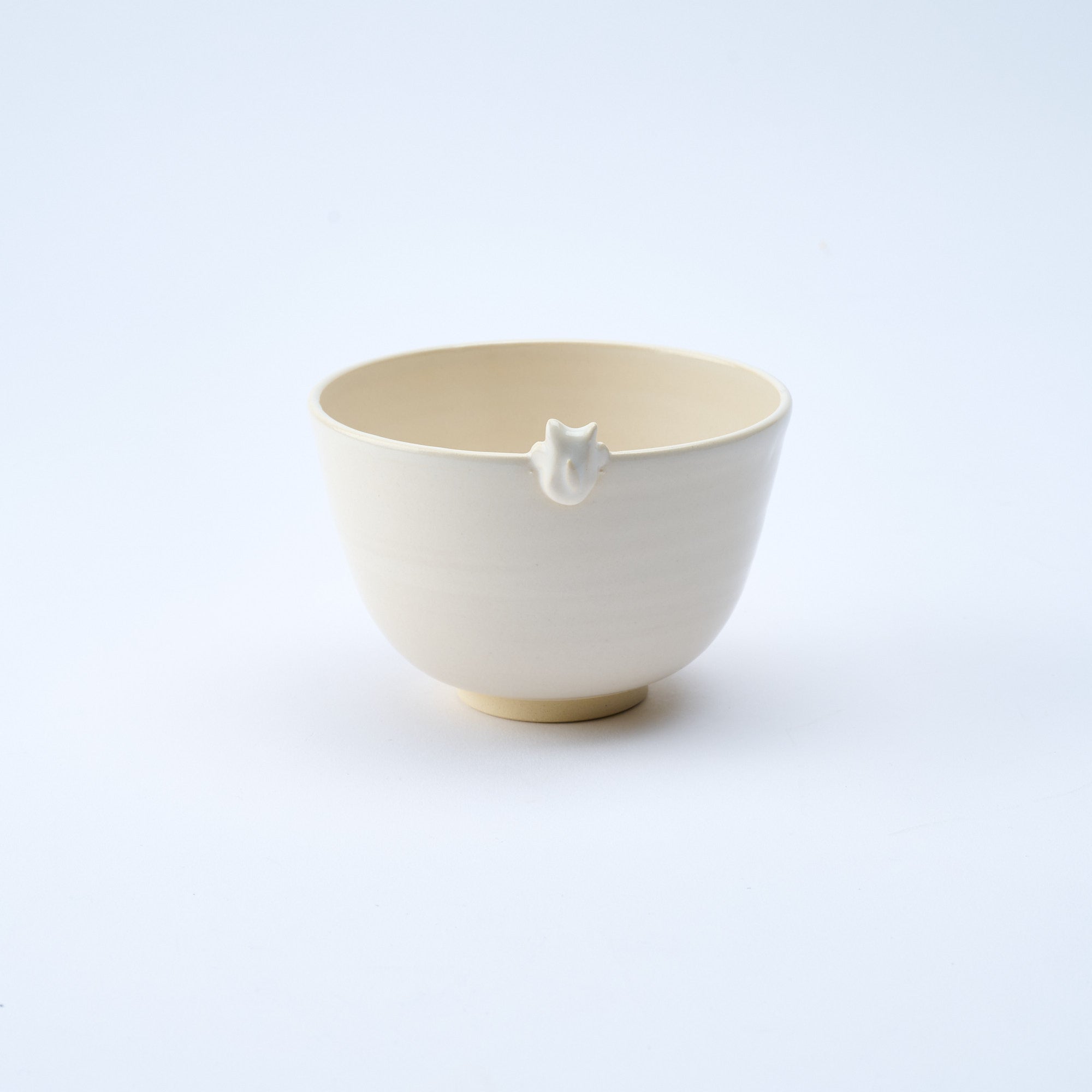 Sakura and Peeking Cat Matcha Bowl