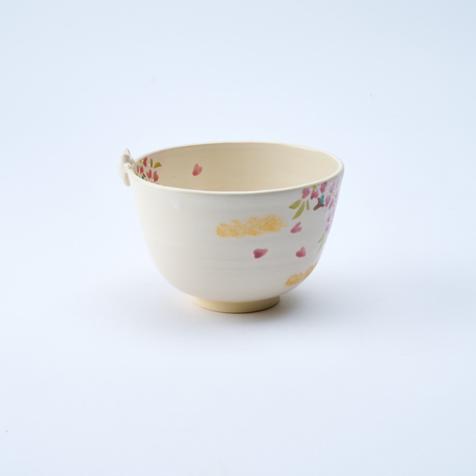 Sakura and Peeking Cat Matcha Bowl