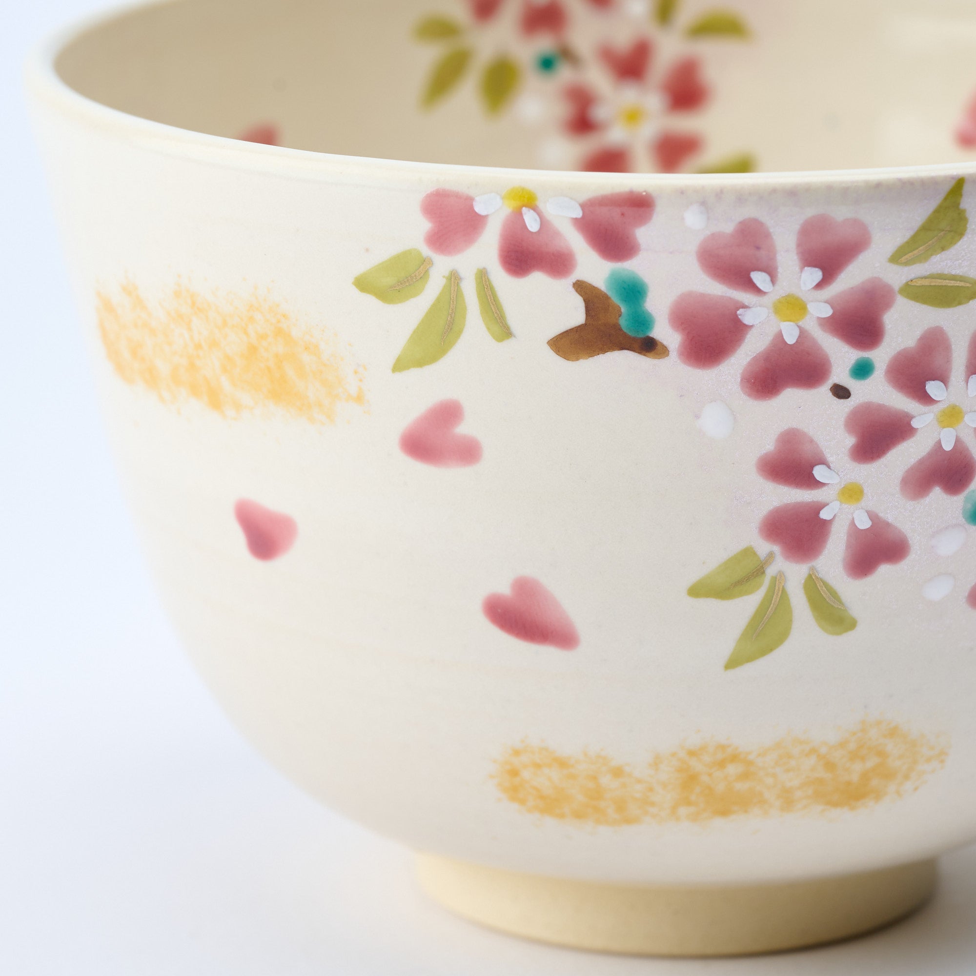 Sakura and Peeking Cat Matcha Bowl