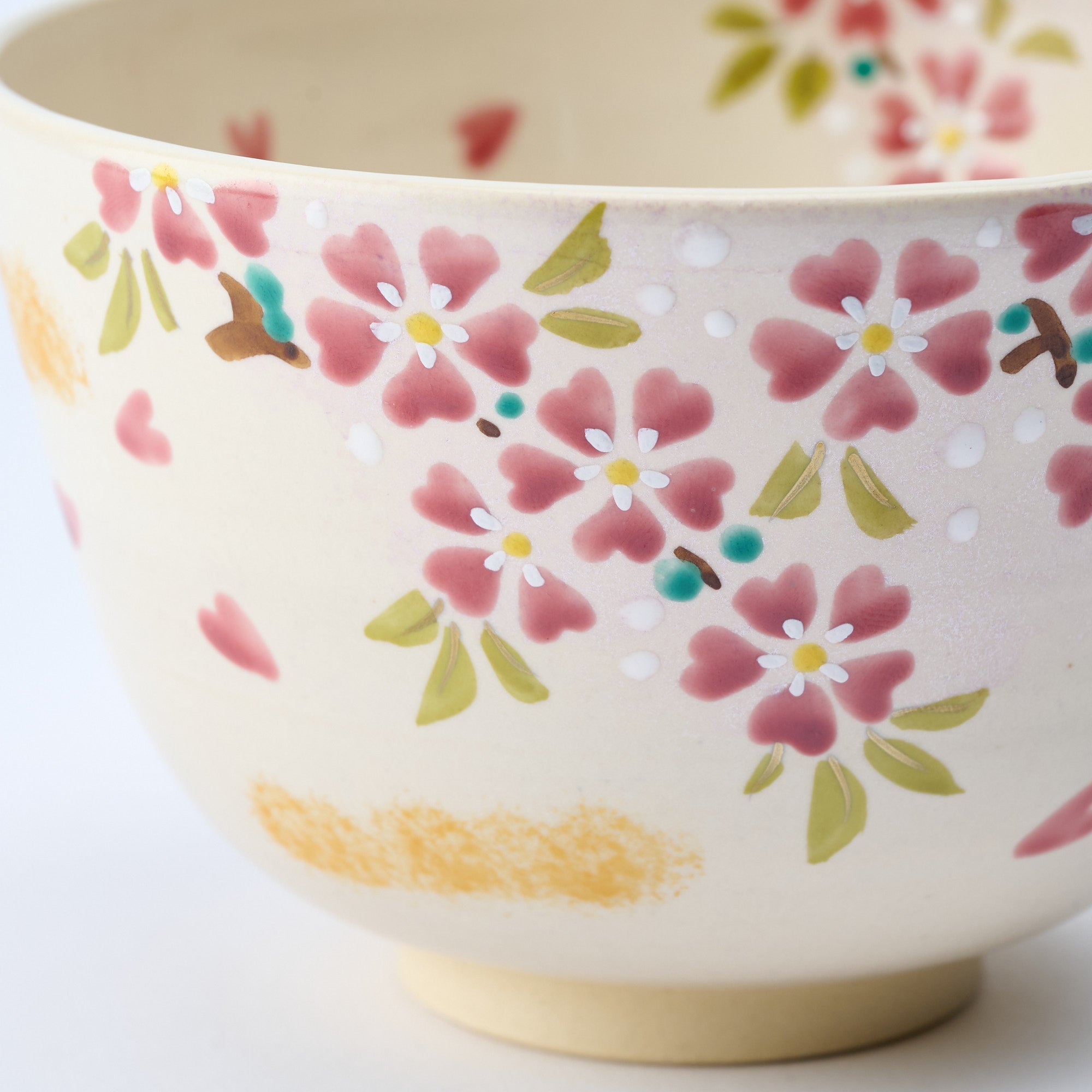 Sakura and Peeking Cat Matcha Bowl