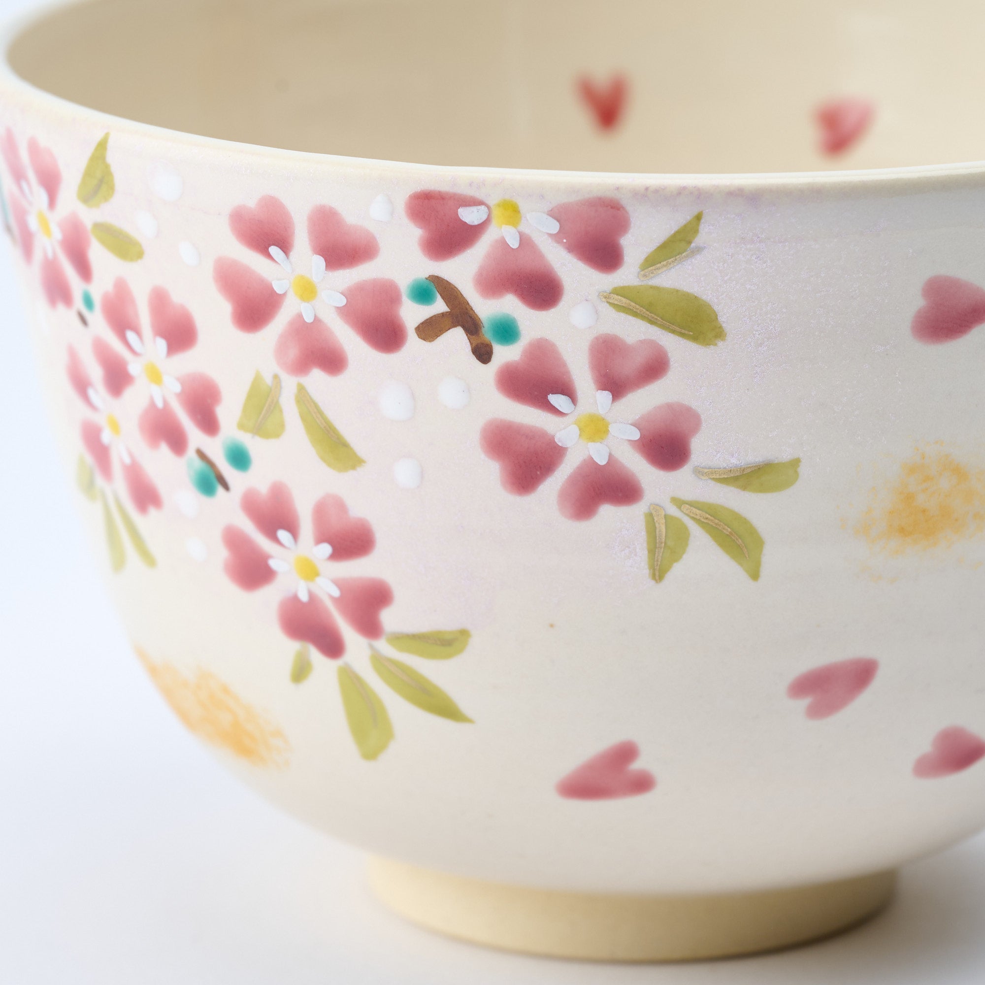 Sakura and Peeking Cat Matcha Bowl