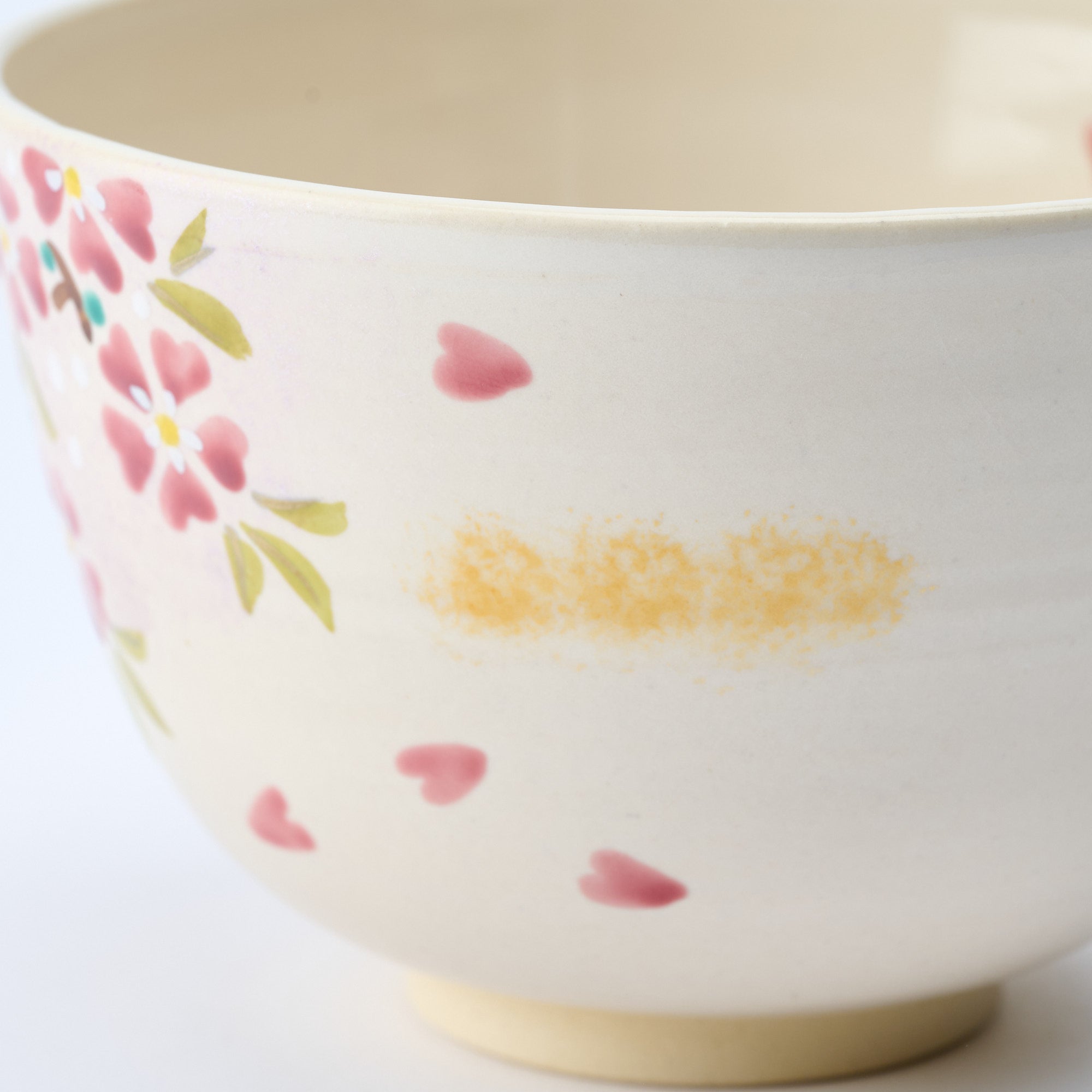 Sakura and Peeking Cat Matcha Bowl