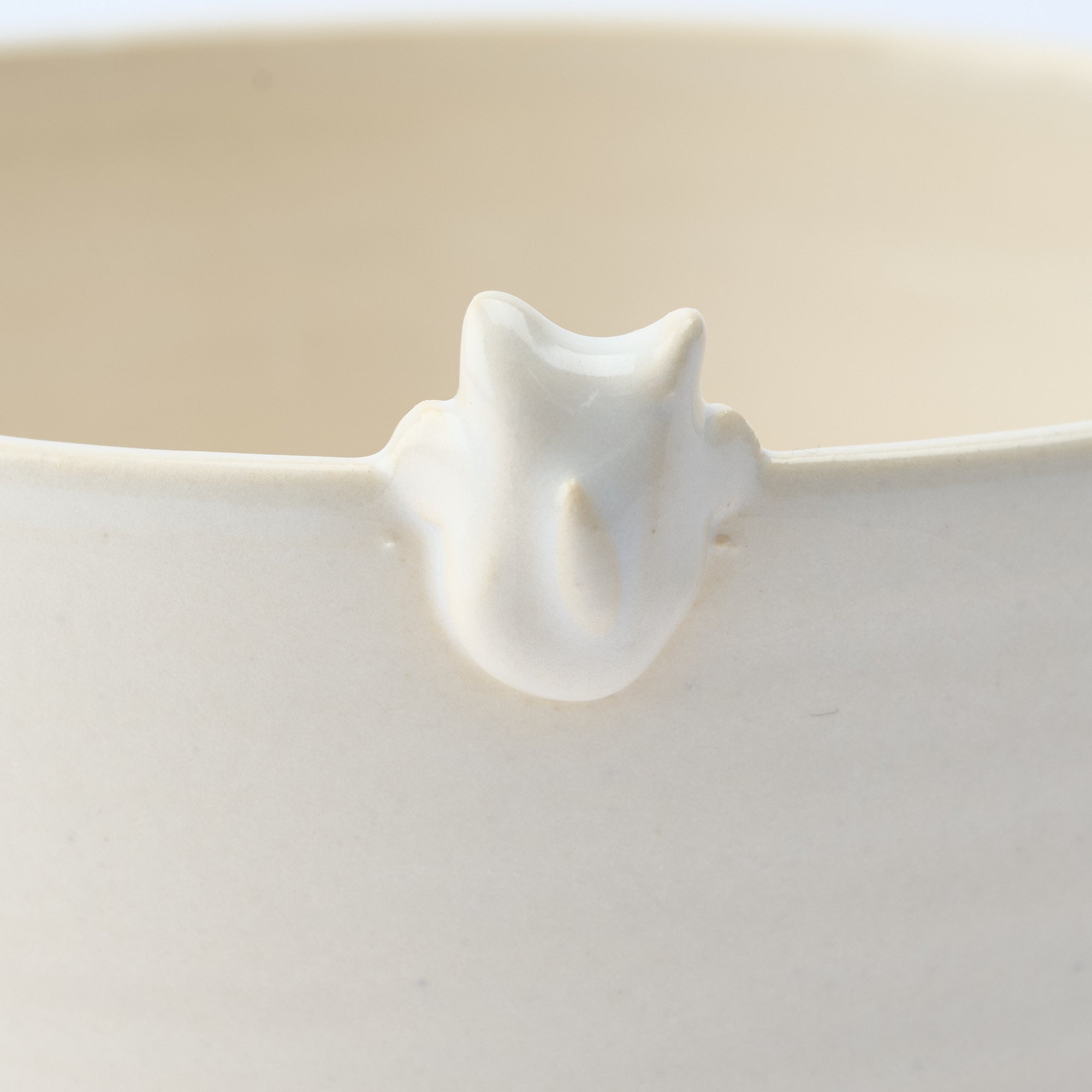 Sakura and Peeking Cat Matcha Bowl