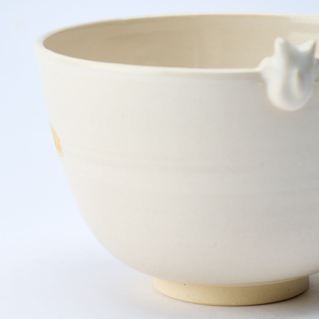 Sakura and Peeking Cat Matcha Bowl