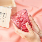 Deep Pink Sakura Whiskey Glass