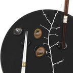 Chopstick Rest Pebble Brown with Green Splash