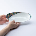 Artful Rim Oval Deep Dinner Plate