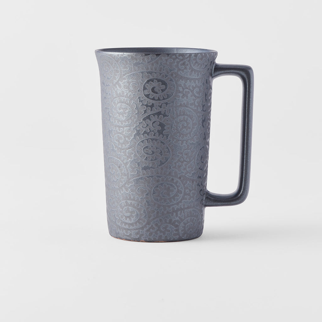 Mug with Handle 350ml Black Scroll Design