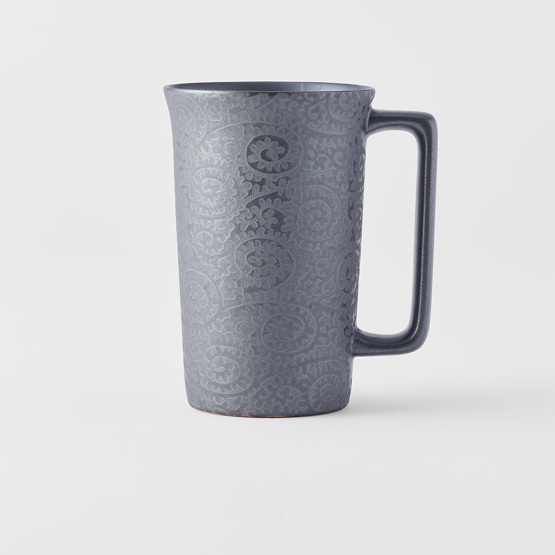 Mug with Handle 350ml Black Scroll Design