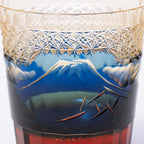 Hokusai Mt. Fuji Edo Kiriko Whiskey Glass