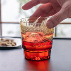 Hokusai Mt. Fuji Edo Kiriko Whiskey Glass