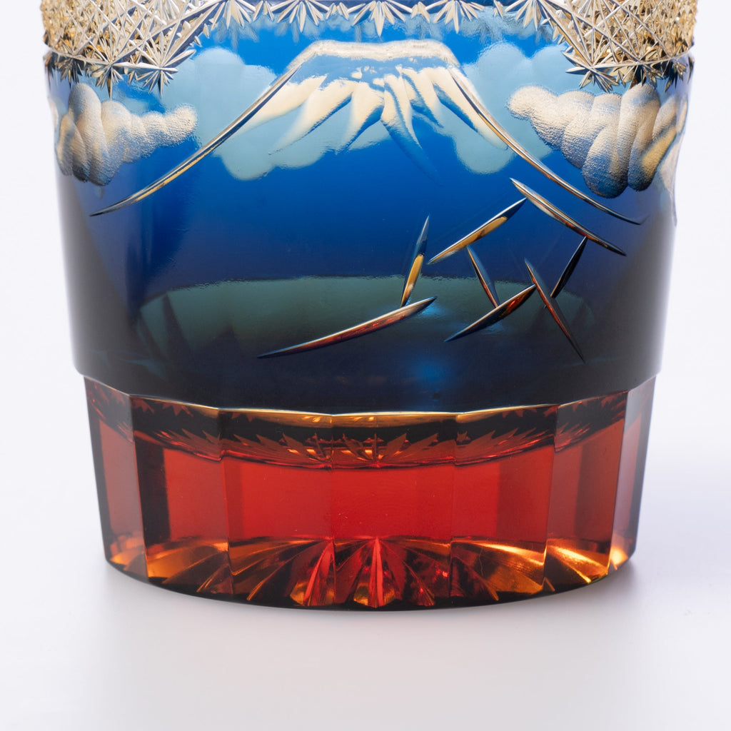 Hokusai Mt. Fuji Edo Kiriko Whiskey Glass