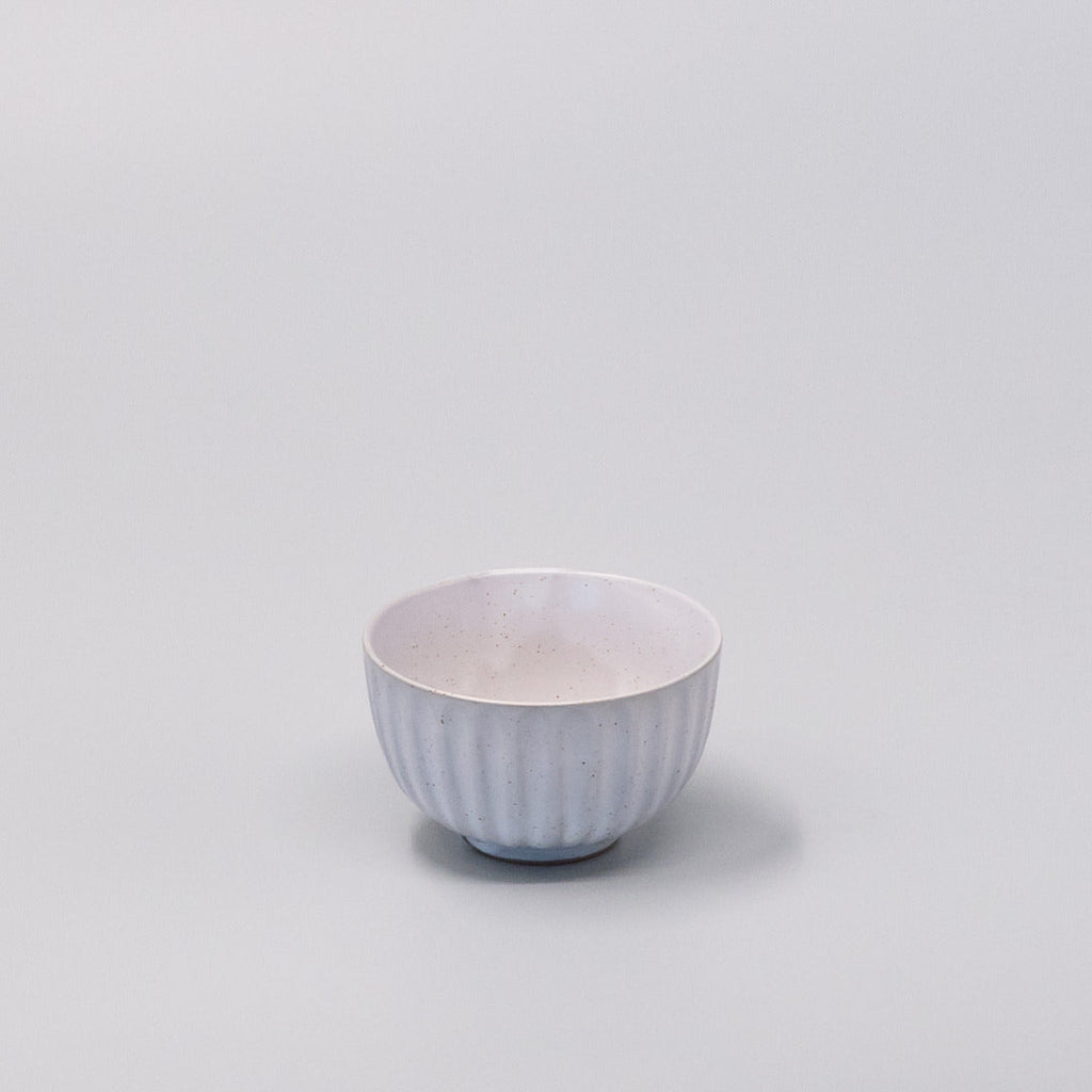 Tea Cup Ridged 150ml Speckled White