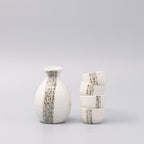 Sake Set for Four 330ml White Abacus Glaze