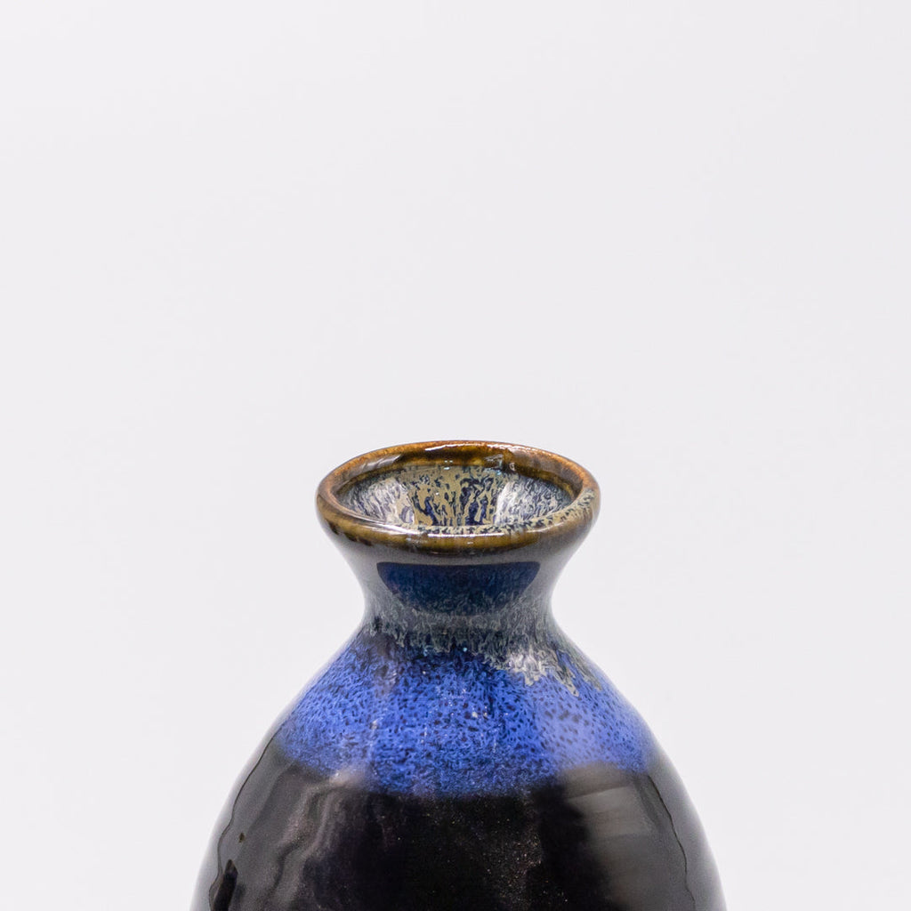 Sake Set for Four 330ml Black Blue Glaze