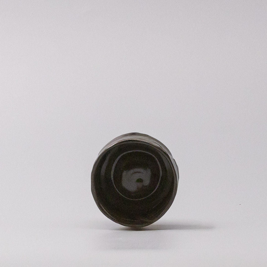 Sake Cup Moss Black Glaze