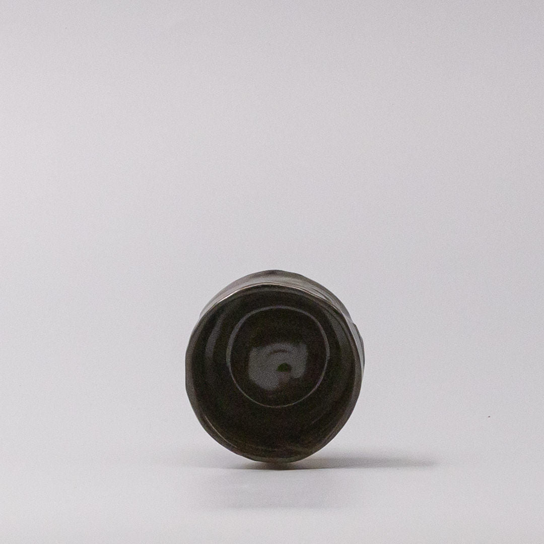 Sake Cup Moss Black Glaze