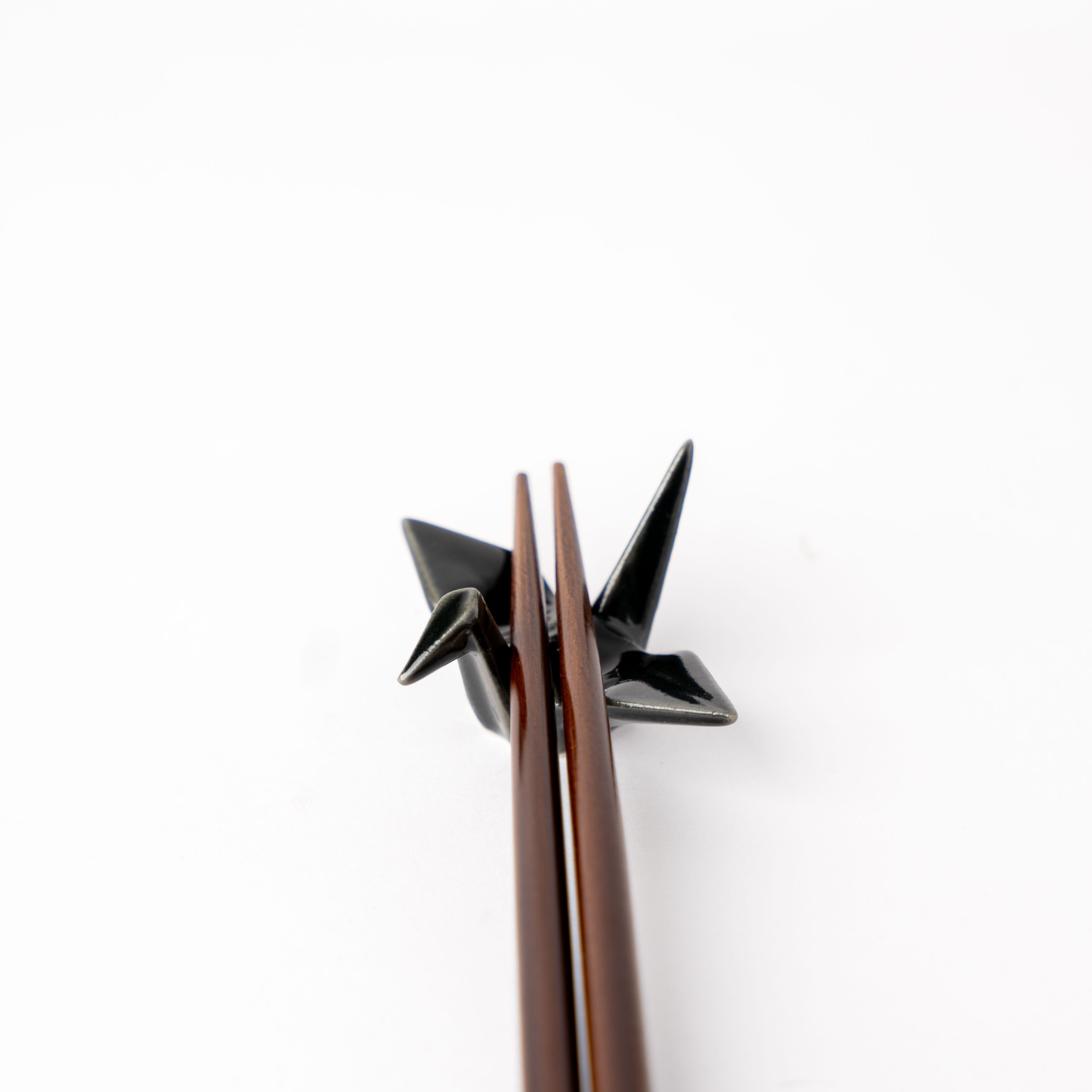 Chopstick Rest Origami Crane Black