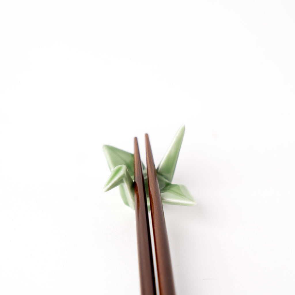 Chopstick Rest Origami Crane Green