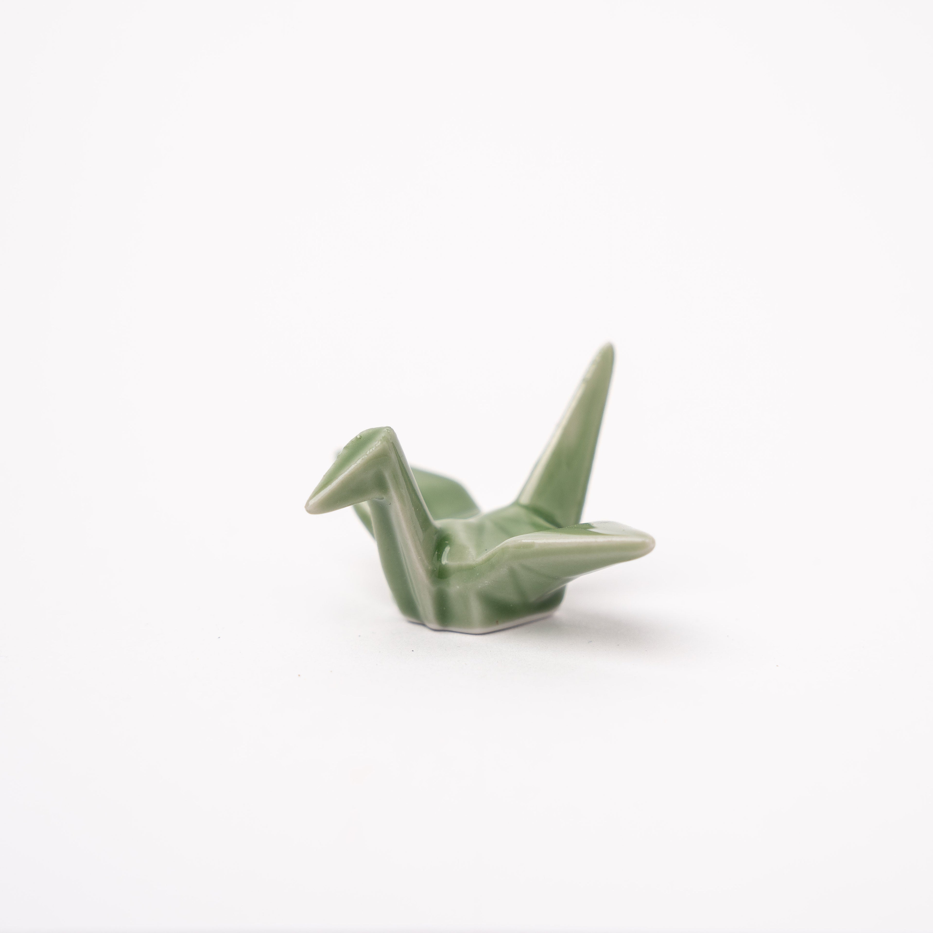 Chopstick Rest Origami Crane Green