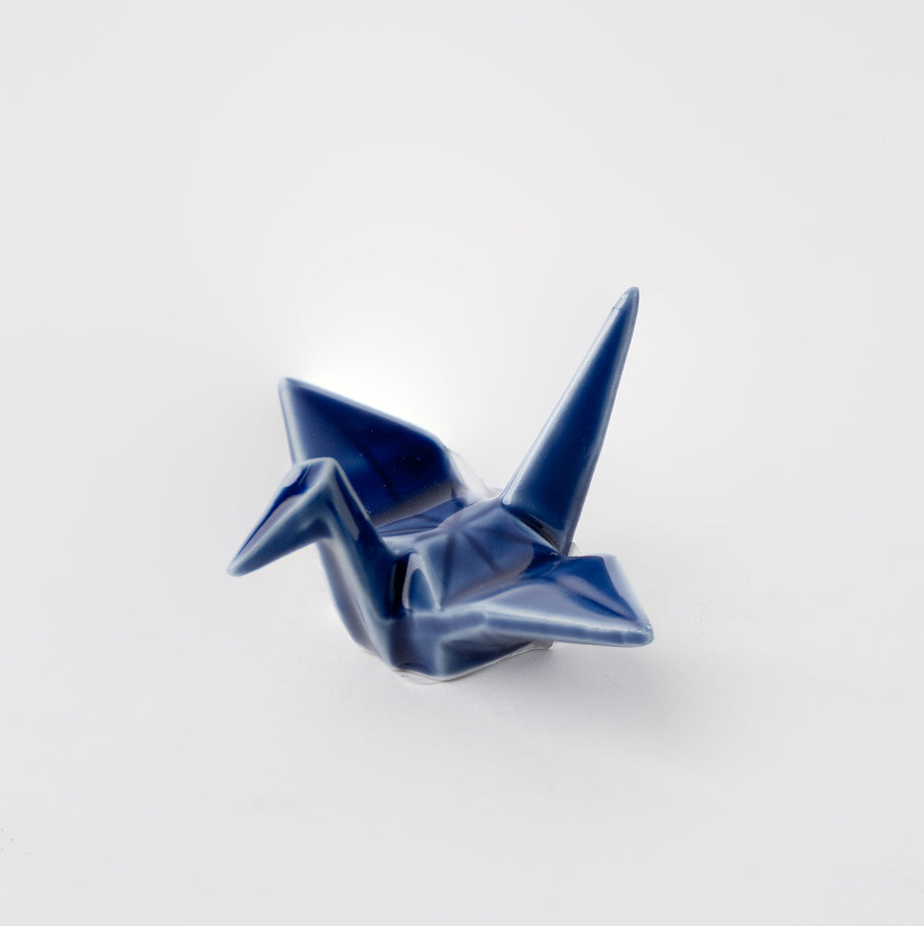 Chopstick Rest Origami Crane Indigo Blue