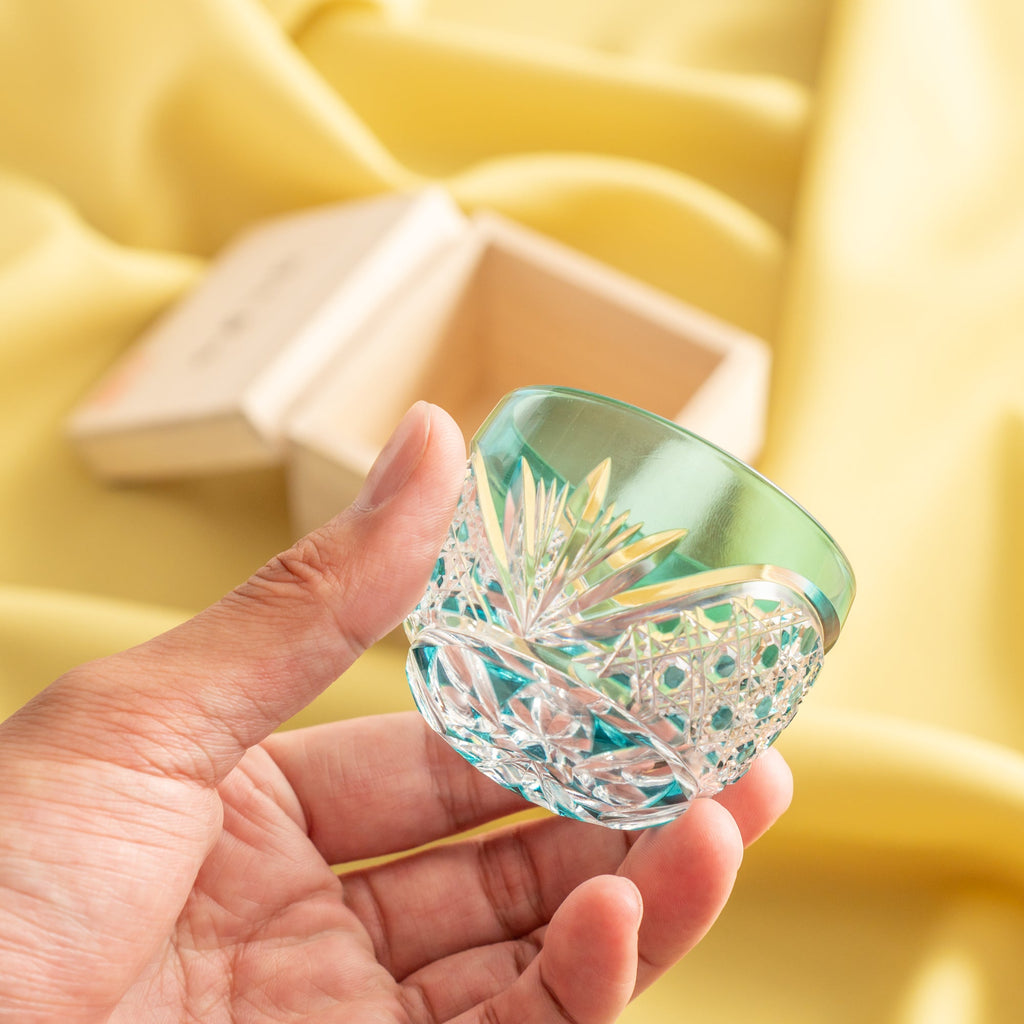 Emerald Crystal Guinomi Sake Cup