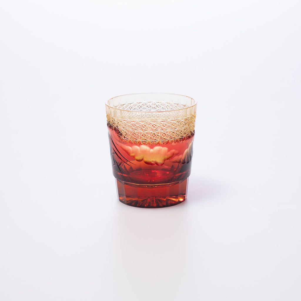 Hokusai Mt. Fuji Edo Kiriko Whiskey Glass