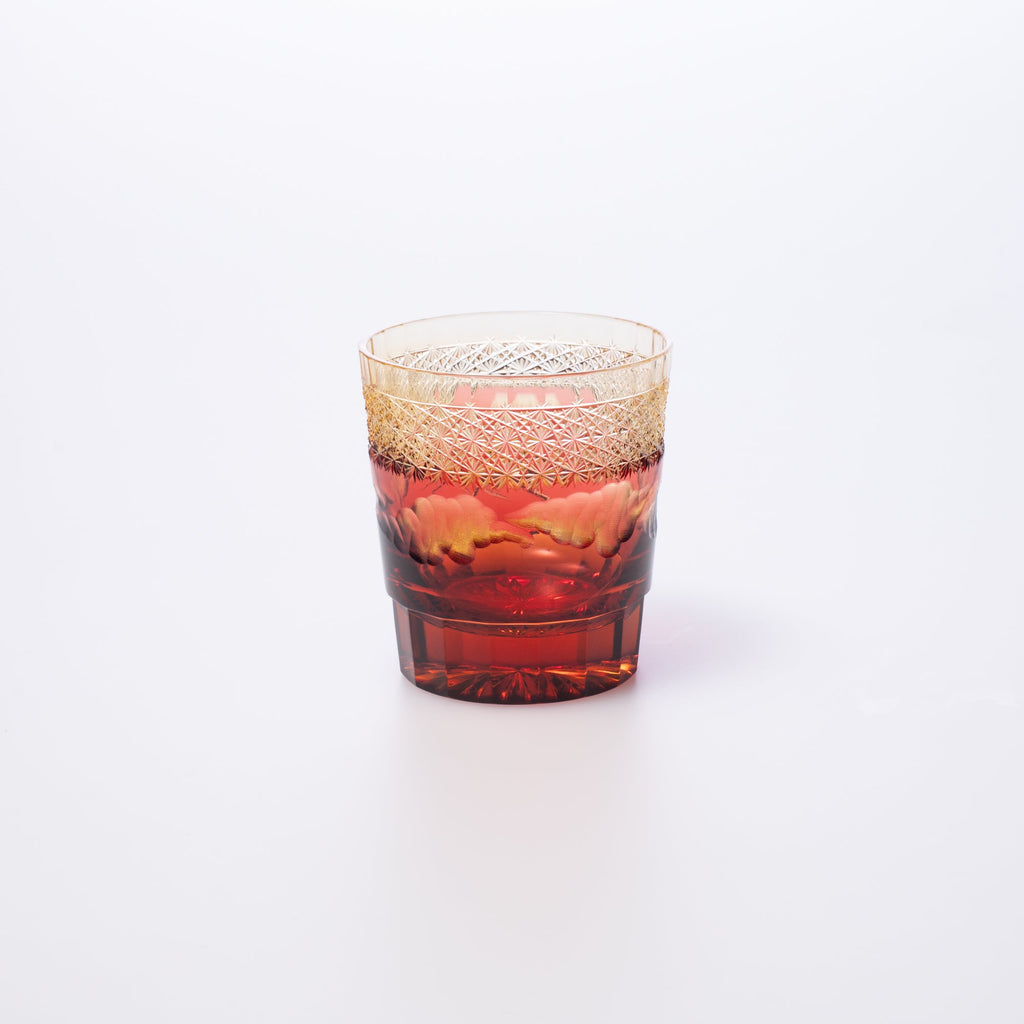 Hokusai Mt. Fuji Edo Kiriko Whiskey Glass