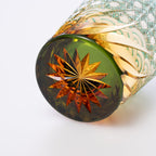 Green Amber Waves Whiskey Glass