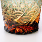 Green Amber Waves Whiskey Glass