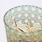 Green Amber Waves Whiskey Glass