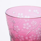 Deep Pink Sakura Whiskey Glass