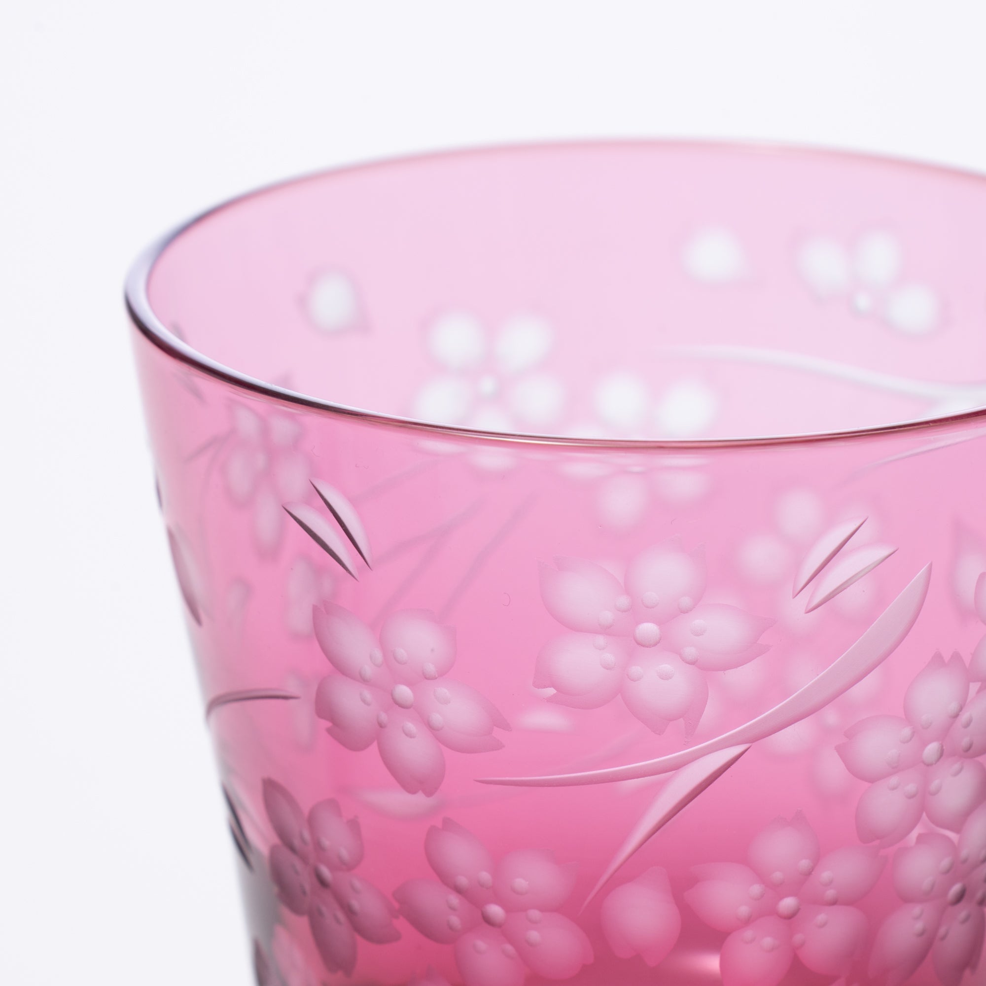 Deep Pink Sakura Whiskey Glass