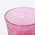 Deep Pink Sakura Whiskey Glass