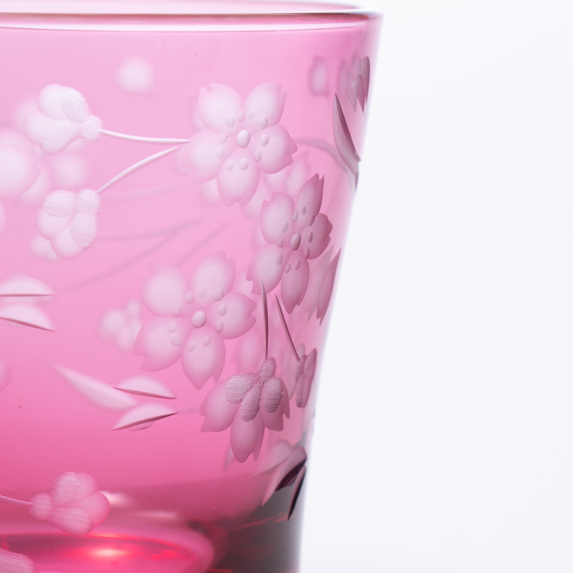 Deep Pink Sakura Whiskey Glass