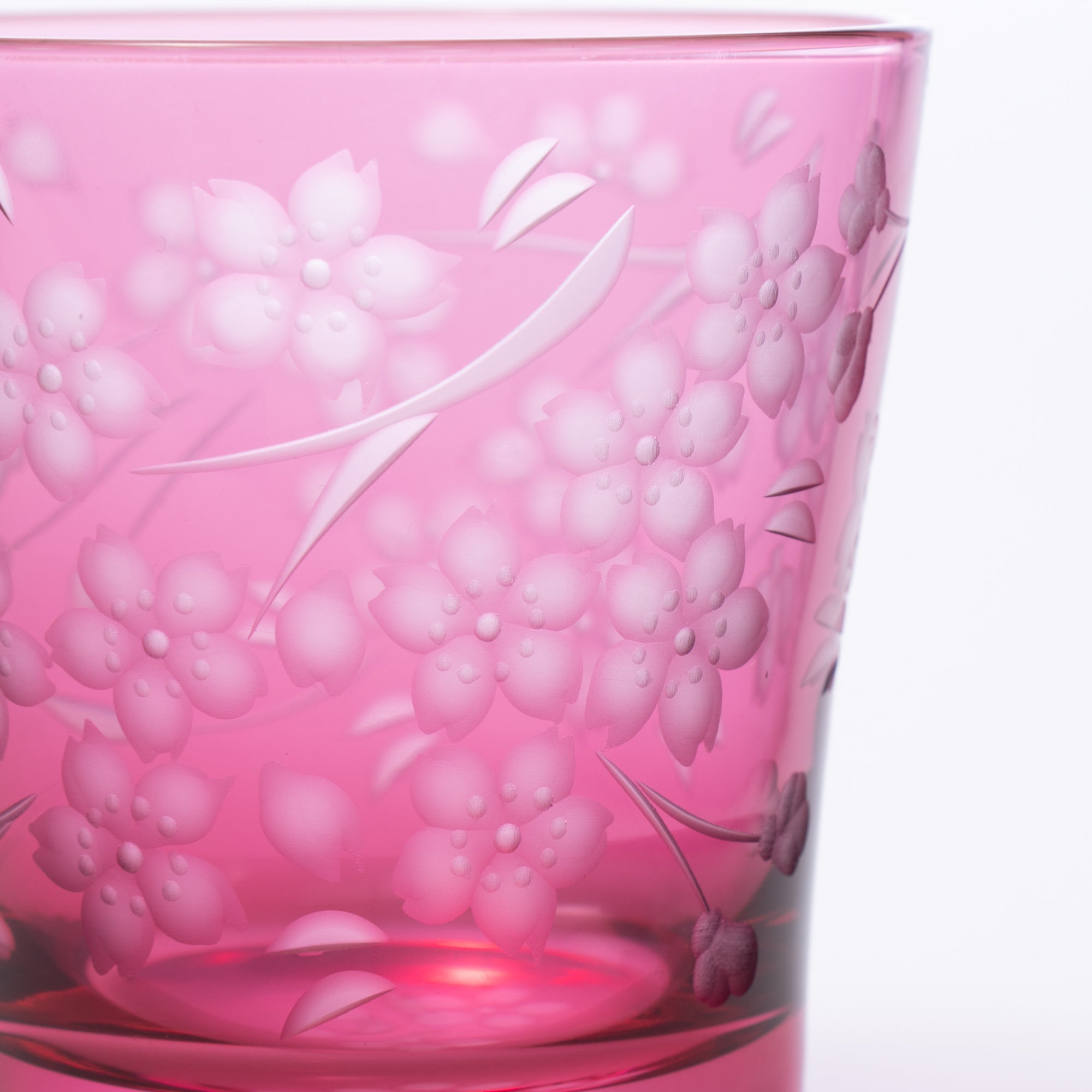 Deep Pink Sakura Whiskey Glass