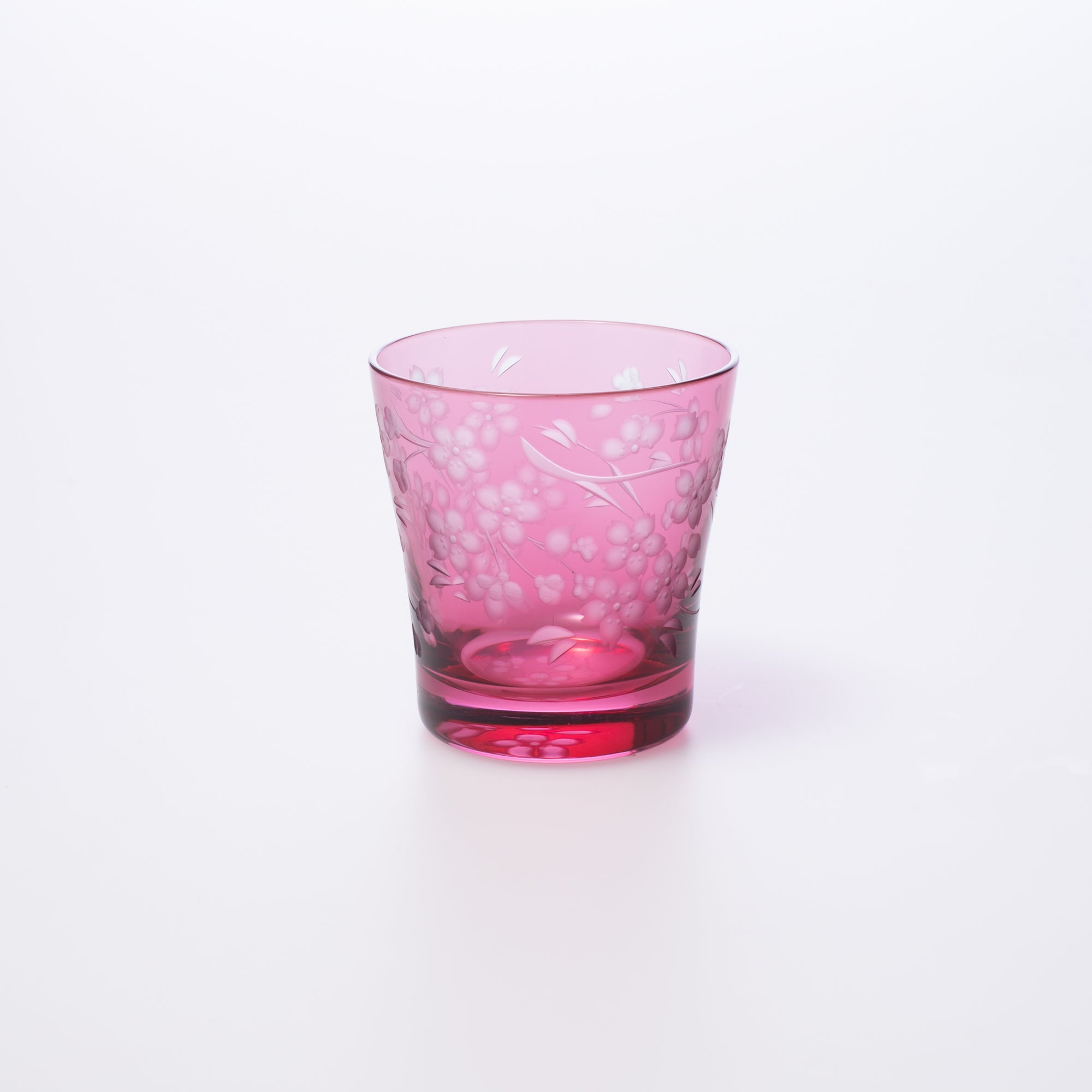Deep Pink Sakura Whiskey Glass