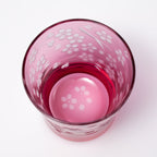 Deep Pink Sakura Whiskey Glass