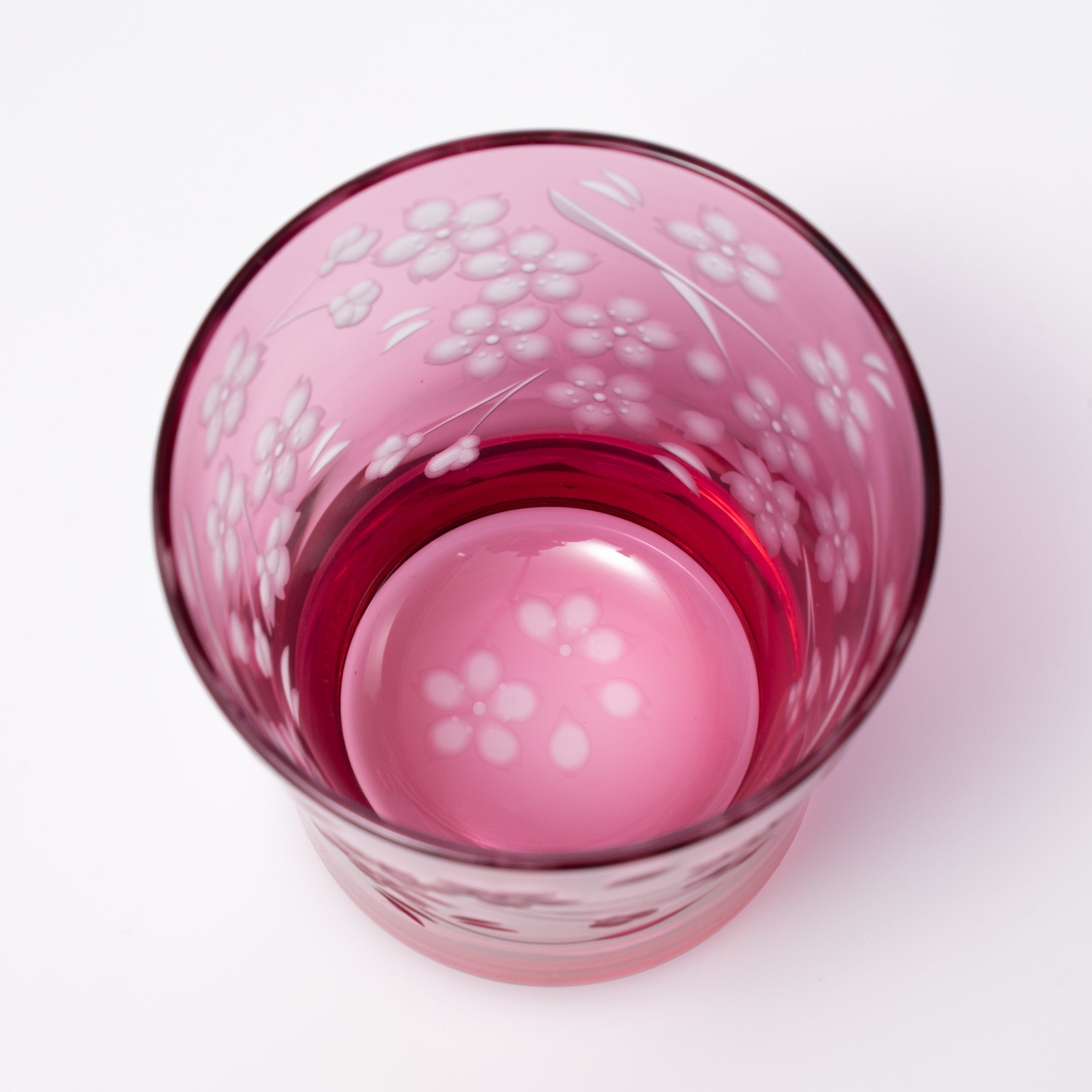 Deep Pink Sakura Whiskey Glass