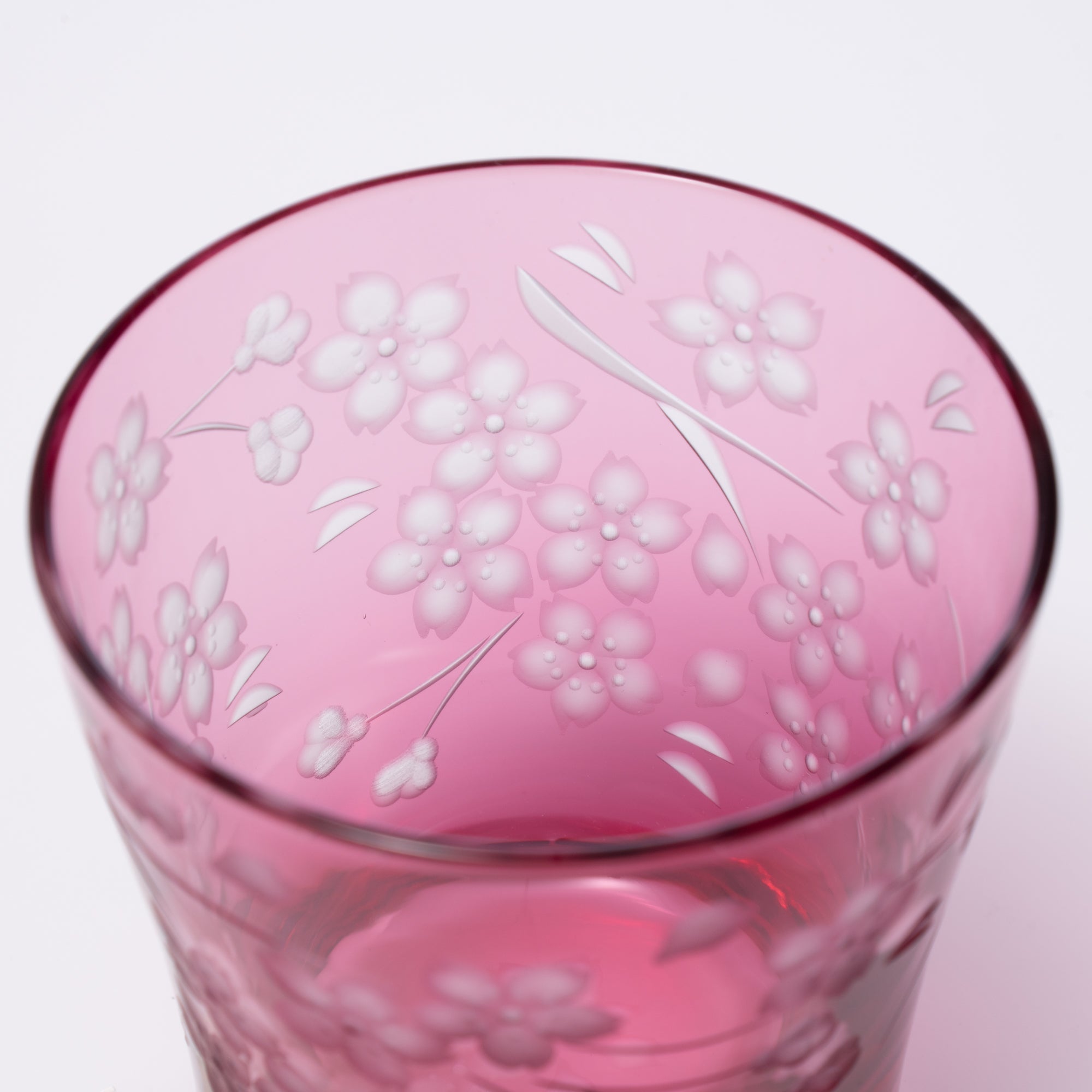 Deep Pink Sakura Whiskey Glass