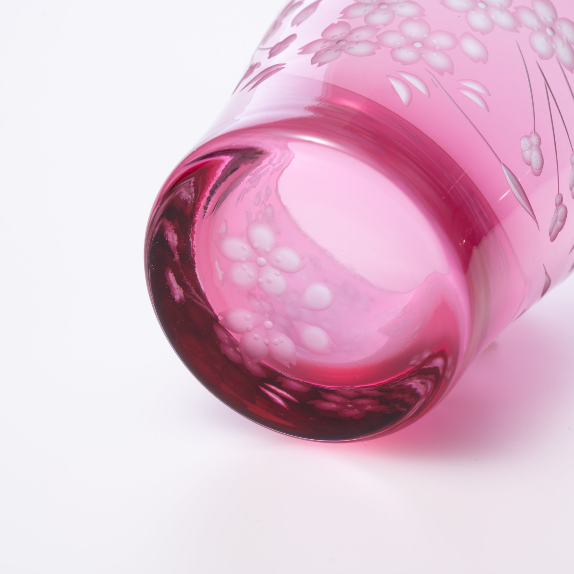 Deep Pink Sakura Whiskey Glass