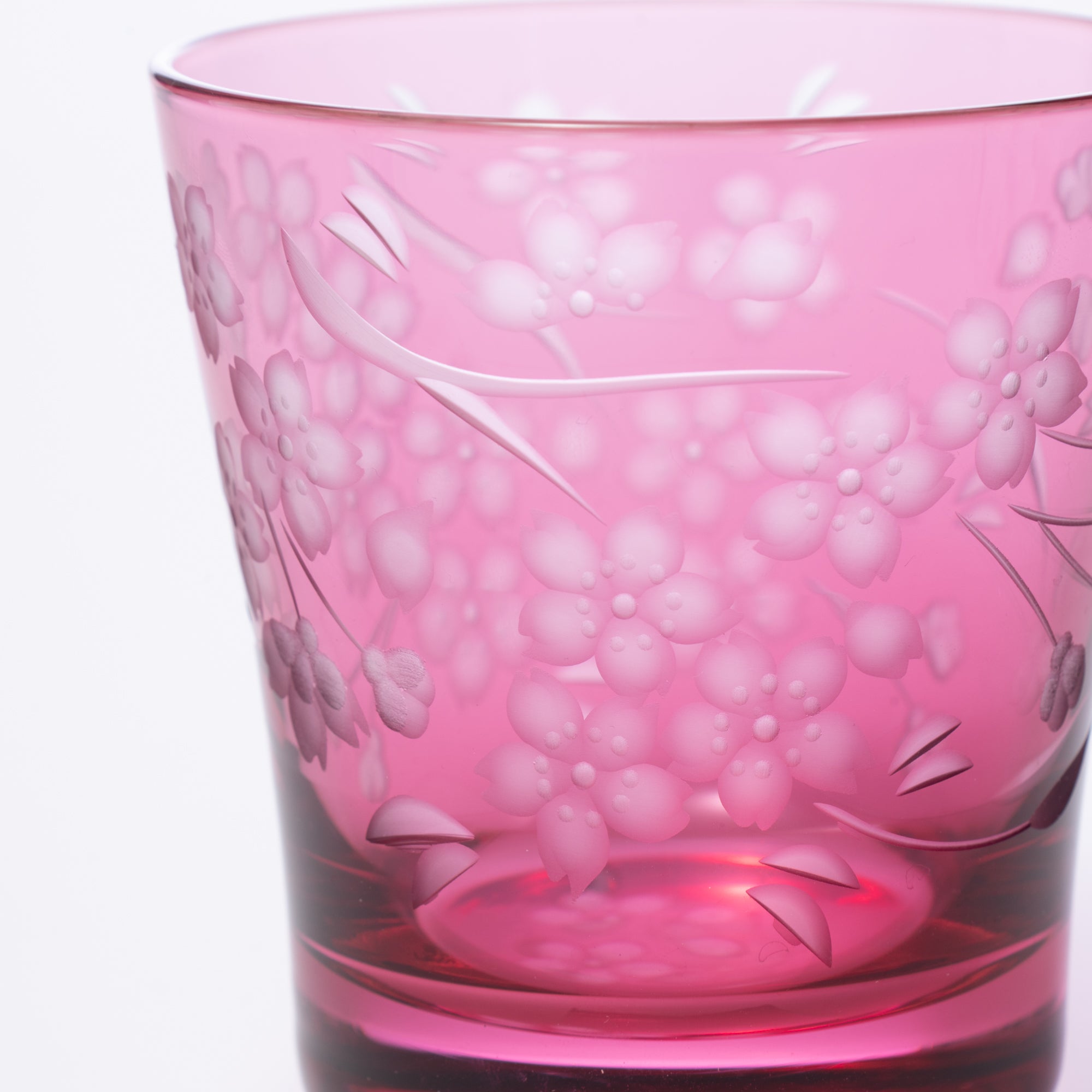 Deep Pink Sakura Whiskey Glass