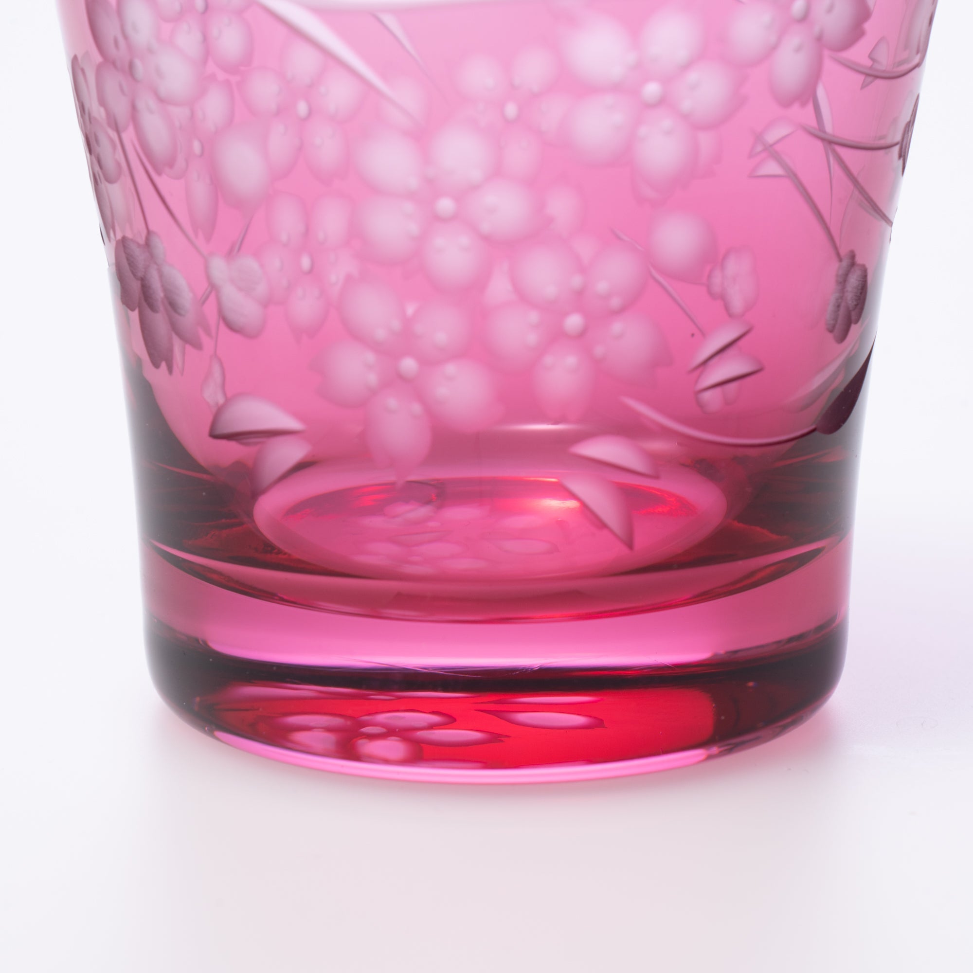Deep Pink Sakura Whiskey Glass