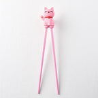 Maneki Trainer Chopsticks Lucky Cat in Pink